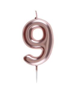 Vela Rosa Mtl Numero 9 4X9cm Parafina Y Plastico ***OFERTA DTO NO ACUMULABLE