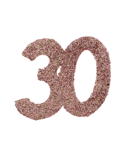 Deco Mesa Rosa Brillante Numero 30 6X6cm Carton ***OFERTA DTO NO ACUMULABLE