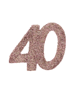 Deco Mesa Rosa Brillante Numero 40 6X6cm Carton ***OFERTA DTO NO ACUMULABLE