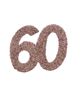 Deco Mesa Rosa Brillante Numero 60 6X6cm Carton ***OFERTA DTO NO ACUMULABLE