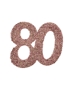 Deco Mesa Rosa Brillante Numero 80 6X6cm Carton ***OFERTA DTO NO ACUMULABLE