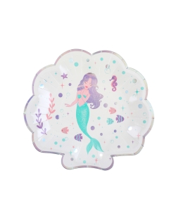 Platos Sirena Iridiscente 22.7 X 21cm Carton ***OFERTA DTO NO ACUMULABLE