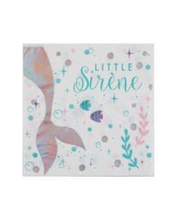 Servilletas Sirena Iridiscente 33 X 33cm Papel 3 Capas ***OFERTA DTO NO ACUMULABLE
