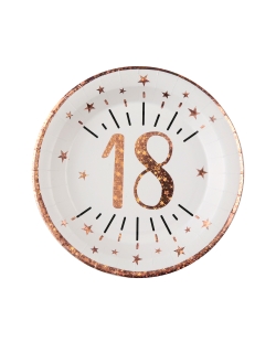 Platos Numero 18 Rosa 22.5cm Carton ***OFERTA DTO NO ACUMULABLE