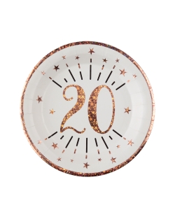 Platos Numero 20 Rosa 22.5cm Carton ***OFERTA DTO NO ACUMULABLE