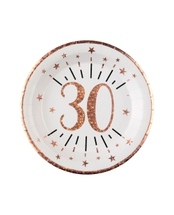 Platos Numero 30 Rosa 22.5cm Carton ***OFERTA DTO NO ACUMULABLE