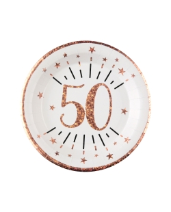 Platos Numero 50 Rosa 22.5cm Carton ***OFERTA DTO NO ACUMULABLE