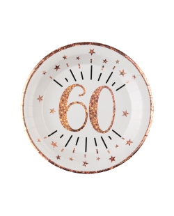 Platos Numero 60 Rosa 22.5cm Carton ***OFERTA DTO NO ACUMULABLE