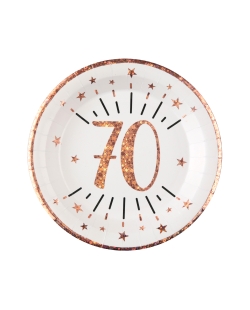 Platos Numero 70 Rosa 22.5cm Carton ***OFERTA DTO NO ACUMULABLE