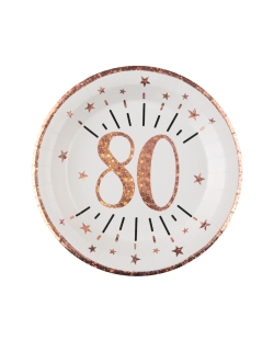 Platos Numero 80 Rosa 22.5cm Carton ***OFERTA DTO NO ACUMULABLE