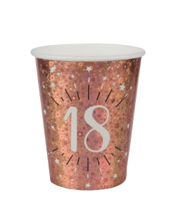 Vasos Rosa Brillante Numero 18 7.8X9.7cm 27cl Carton ***OFERTA DTO NO ACUMULABLE