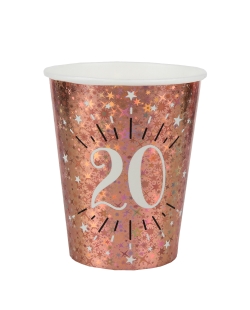 Vasos Rosa Brillante Numero 20 7.8X9.7cm 27cl Carton ***OFERTA DTO NO ACUMULABLE