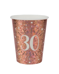 Vasos Rosa Brillante Numero 30 7.8X9.7cm 27cl Carton ***OFERTA DTO NO ACUMULABLE