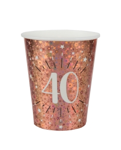 Vasos Rosa Brillante Numero 40 7.8X9.7cm 27cl Carton ***OFERTA DTO NO ACUMULABLE