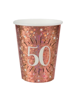 Vasos Rosa Brillante Numero 50 7.8X9.7cm 27cl Carton ***OFERTA DTO NO ACUMULABLE