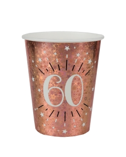 Vasos Rosa Brillante Numero 60 7.8X9.7cm 27cl Carton ***OFERTA DTO NO ACUMULABLE