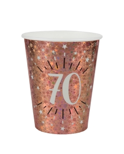 Vasos Rosa Brillante Numero 70 7.8X9.7cm 27cl Carton ***OFERTA DTO NO ACUMULABLE