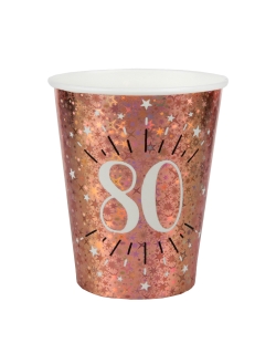 Vasos Rosa Brillante Numero 80 7.8X9.7cm 27cl Carton ***OFERTA DTO NO ACUMULABLE