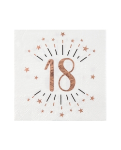 Servilletas Numero 18 Rosa 33X33cm Papel 3 Capas ***OFERTA DTO NO ACUMULABLE
