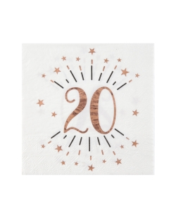 Servilletas Numero 20 Rosa 33X33cm Papel 3 Capas ***OFERTA DTO NO ACUMULABLE