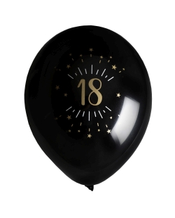 Globos Latex Negro Numero 18 23cm Latex ***OFERTA DTO NO ACUMULABLE