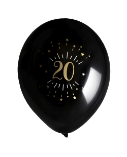 Globos Latex Negro Numero 20 23cm Latex ***OFERTA DTO NO ACUMULABLE