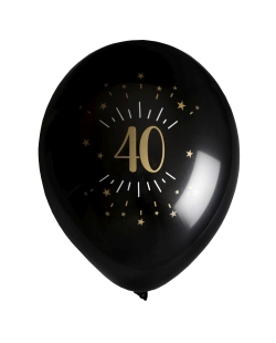 Globos Latex Negro Numero 40 23cm Latex ***OFERTA DTO NO ACUMULABLE