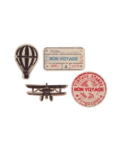 Deco Mesa Confeti Buen Viaje 3.5 X 1.6 Y 3 X 3cm Madera ***OFERTA DTO NO ACUMULABLE