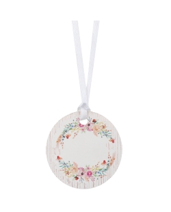 Marcasitio Etiqueta Boda Floral 5cm Carton Y Saten ***OFERTA DTO NO ACUMULABLE