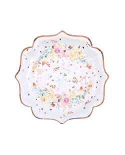 Platos Boda Floral 21 X 21cm Carton ***OFERTA DTO NO ACUMULABLE