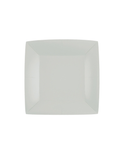 Platos cuadrado peque&ntilde;o Gris Perla 18x18cm fibra natural 290gr/m2 ***OFERTA DTO NO ACUMULABLE