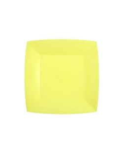 Platos cuadrado peque&ntilde;o Amarillo Limon 18x18cm fibra natural 290gr/m2 ***OFERTA DTO NO ACUMULABLE