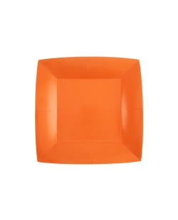 Platos cuadrado peque&ntilde;o Naranja 18x18cm fibra natural 290gr/m2 ***OFERTA DTO NO ACUMULABLE