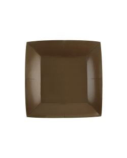 Platos cuadrado peque&ntilde;o Chocolate 18x18cm fibra natural 290gr/m2 ***OFERTA DTO NO ACUMULABLE