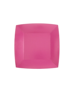 Platos cuadrado peque&ntilde;o Rosa Caramelo 18x18cm fibra natural 290gr/m2 ***OFERTA DTO NO ACUMULABLE
