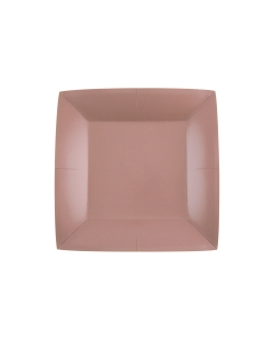 Platos cuadrado peque&ntilde;o Oro Rosado 18x18cm fibra natural 290gr/m2 ***OFERTA DTO NO ACUMULABLE