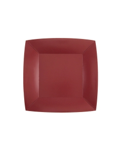 Platos cuadrado peque&ntilde;o Burdeos 18x18cm fibra natural 290gr/m2 ***OFERTA DTO NO ACUMULABLE