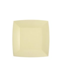 Platos cuadrado peque&ntilde;o Marfil 18x18cm fibra natural 290gr/m2 ***OFERTA DTO NO ACUMULABLE