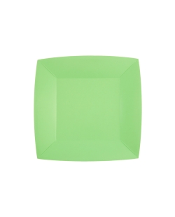 Platos cuadrado peque&ntilde;o Verde Menta 18x18cm fibra natural 290gr/m2 ***OFERTA DTO NO ACUMULABLE