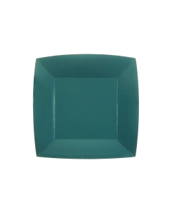 Platos cuadrado peque&ntilde;o Azul Pato 18x18cm fibra natural 290gr/m2 ***OFERTA DTO NO ACUMULABLE