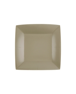 Platos cuadrado peque&ntilde;o Marron Gris Topo Topo 18x18cm fibra natural 290gr/m2 ***OFERTA DTO NO ACUMULABLE