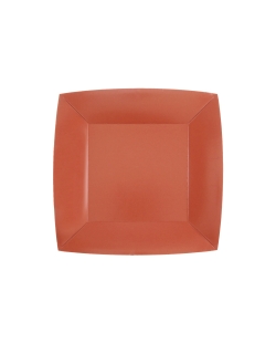 Platos cuadrado peque&ntilde;o Terracota 18x18cm fibra natural 290gr/m2 ***OFERTA DTO NO ACUMULABLE