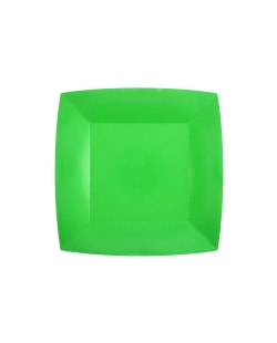 Platos cuadrado peque&ntilde;o Verde Manzana 18x18cm fibra natural 290gr/m2 ***OFERTA DTO NO ACUMULABLE