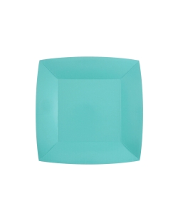 Platos cuadrado peque&ntilde;o Azul Cielo 18x18cm fibra natural 290gr/m2 ***OFERTA DTO NO ACUMULABLE