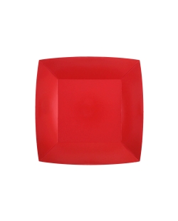 Platos cuadrado peque&ntilde;o Rojo 18x18cm fibra natural 290gr/m2 ***OFERTA DTO NO ACUMULABLE