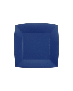 Platos cuadrado peque&ntilde;o Azul Real 18x18cm fibra natural 290gr/m2 ***OFERTA DTO NO ACUMULABLE