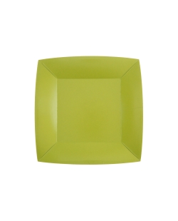Platos cuadrado peque&ntilde;o Kiwi 18x18cm fibra natural 290gr/m2 ***OFERTA DTO NO ACUMULABLE