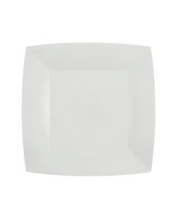 Platos cuadrado grande Blanco 23x23cm fibra natural 290gr/m2 ***OFERTA DTO NO ACUMULABLE