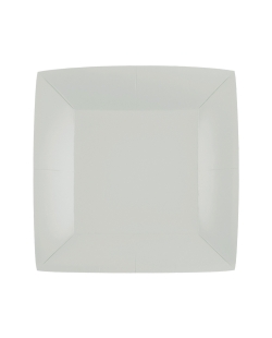 Platos cuadrado grande Gris Perla 23x23cm fibra natural 290gr/m2 ***OFERTA DTO NO ACUMULABLE