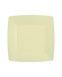 Platos cuadrado grande Champan 23x23cm fibra natural 290gr/m2 ***OFERTA DTO NO ACUMULABLE